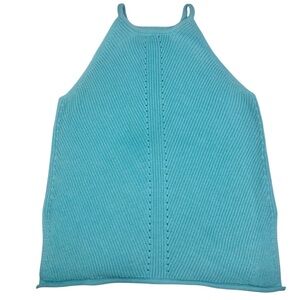 Halter Neck Tank Top Light Blue‎ SIZE M COLLECTION BY CEZELE Side Split Hem